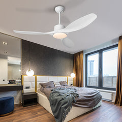 52 inch remote control pure copper motor modern shape ceiling fan with light